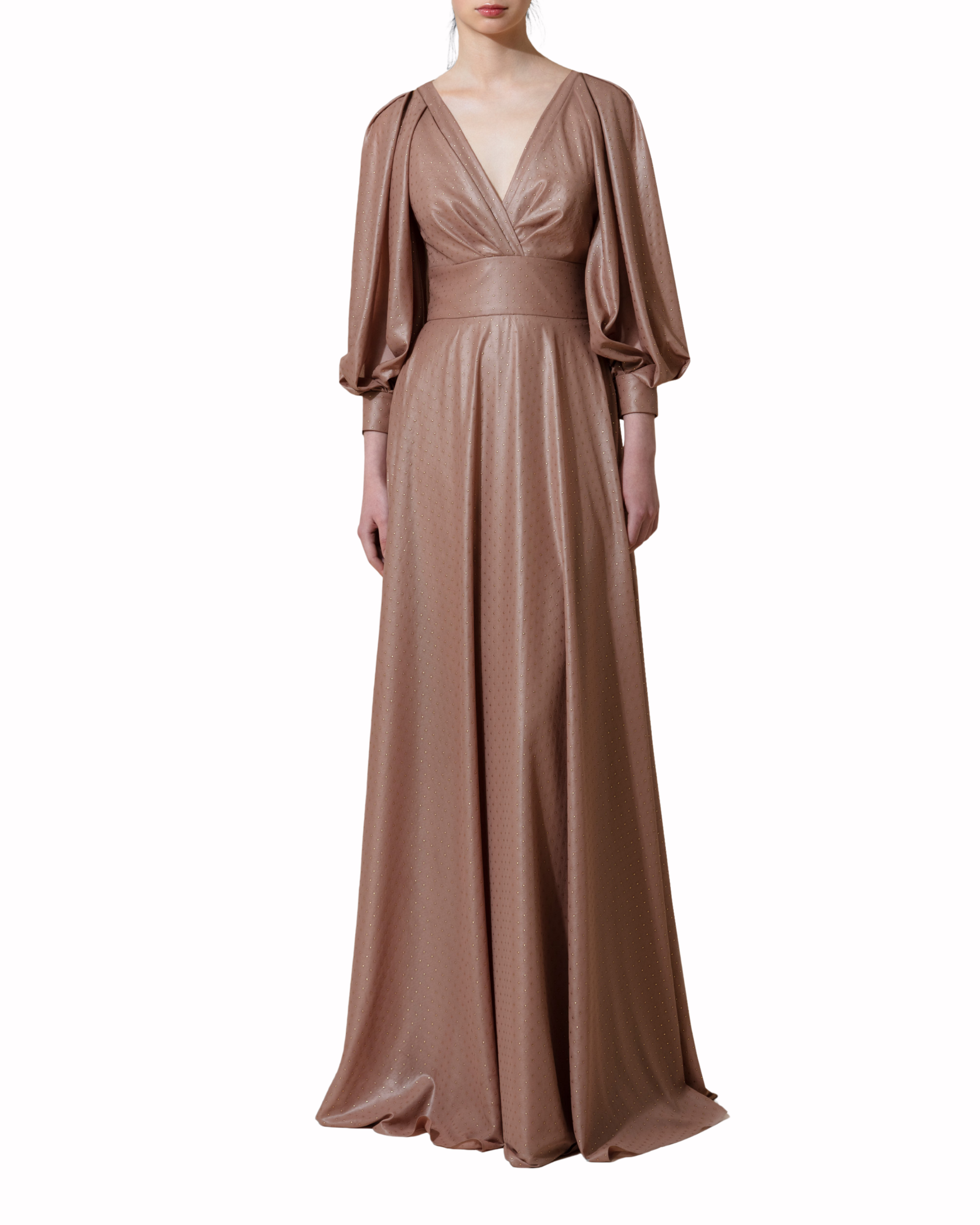 فستان طويل بقصة ضيقة واسع