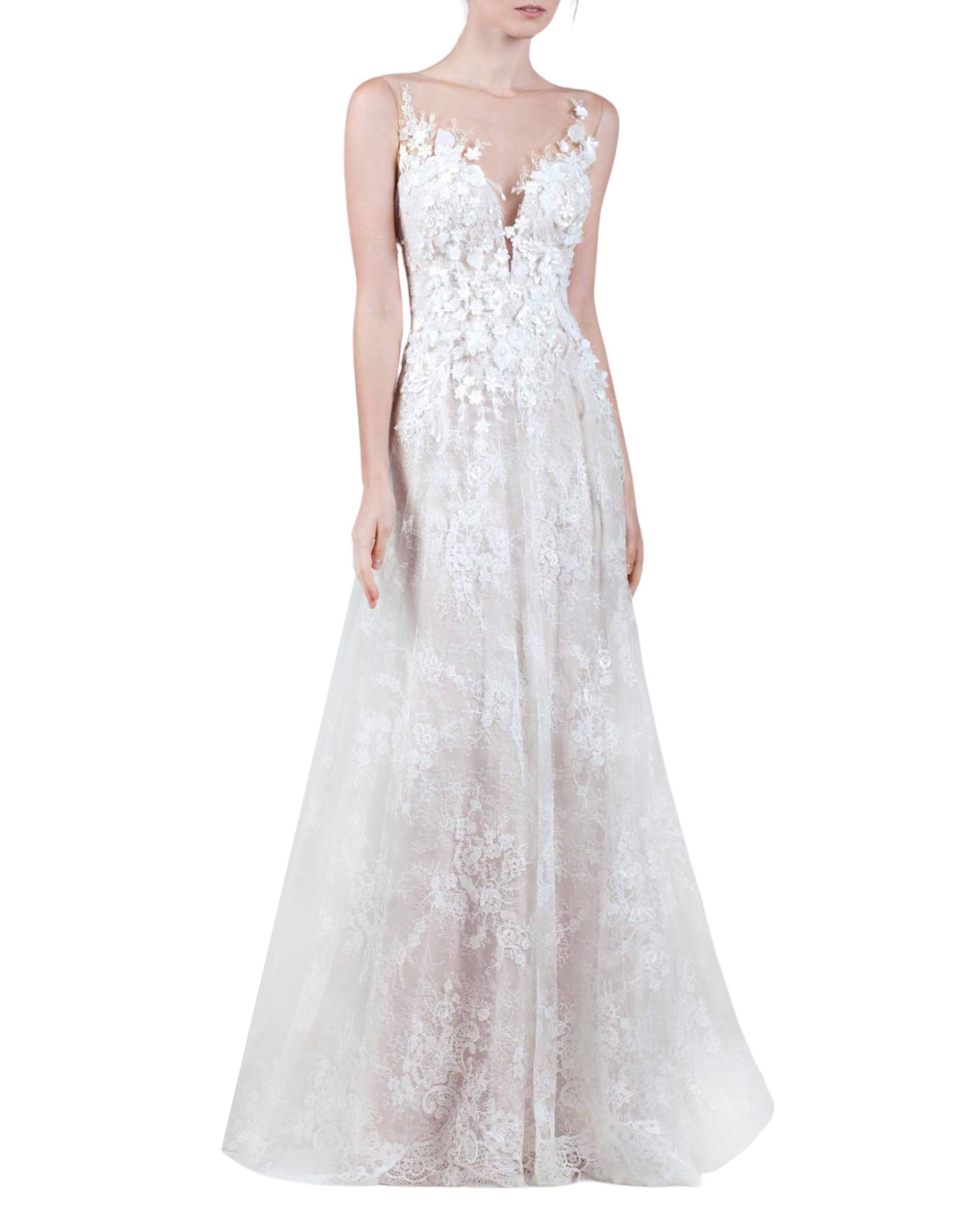Flower Embroidery Gown