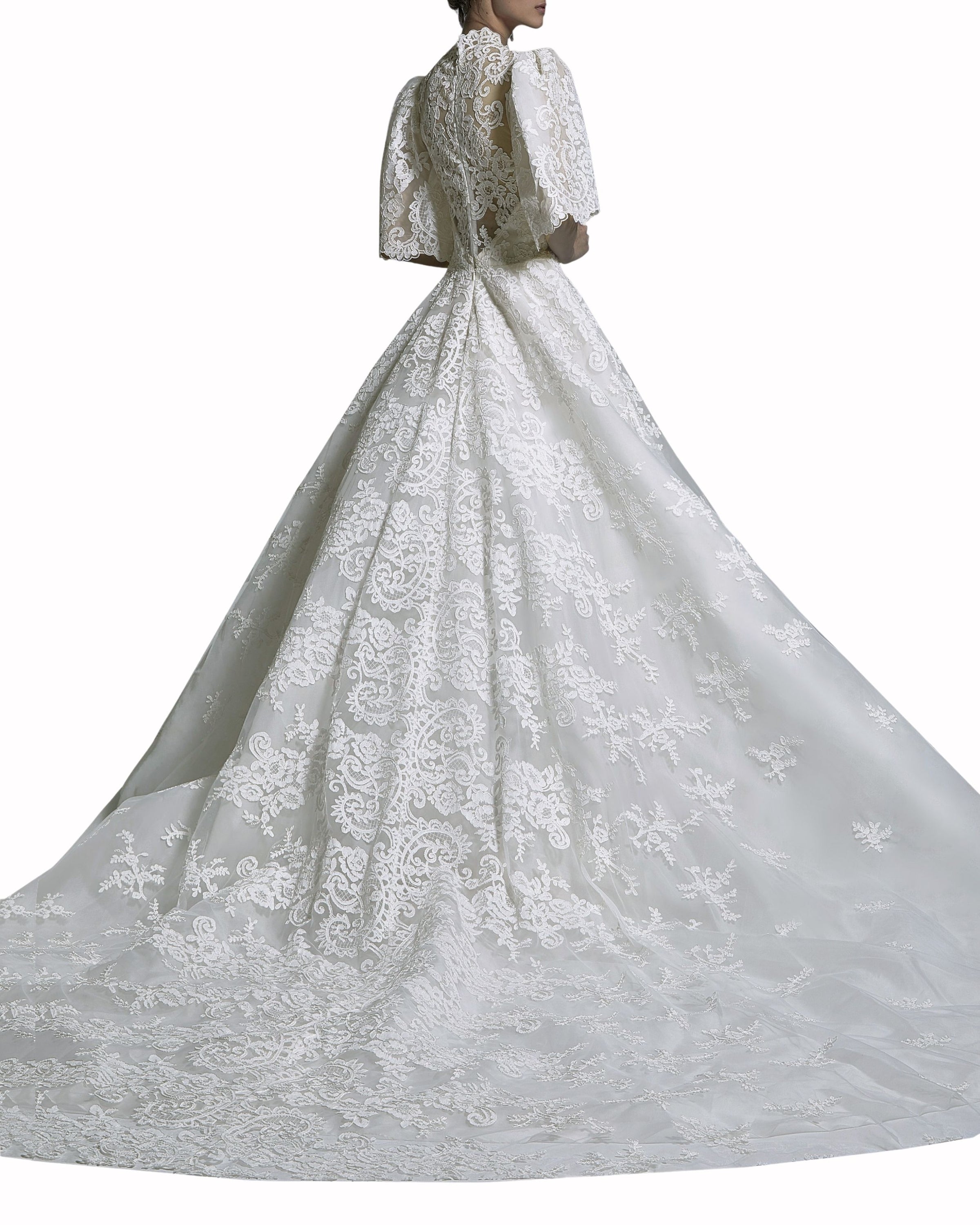 فستان بياقة عالية