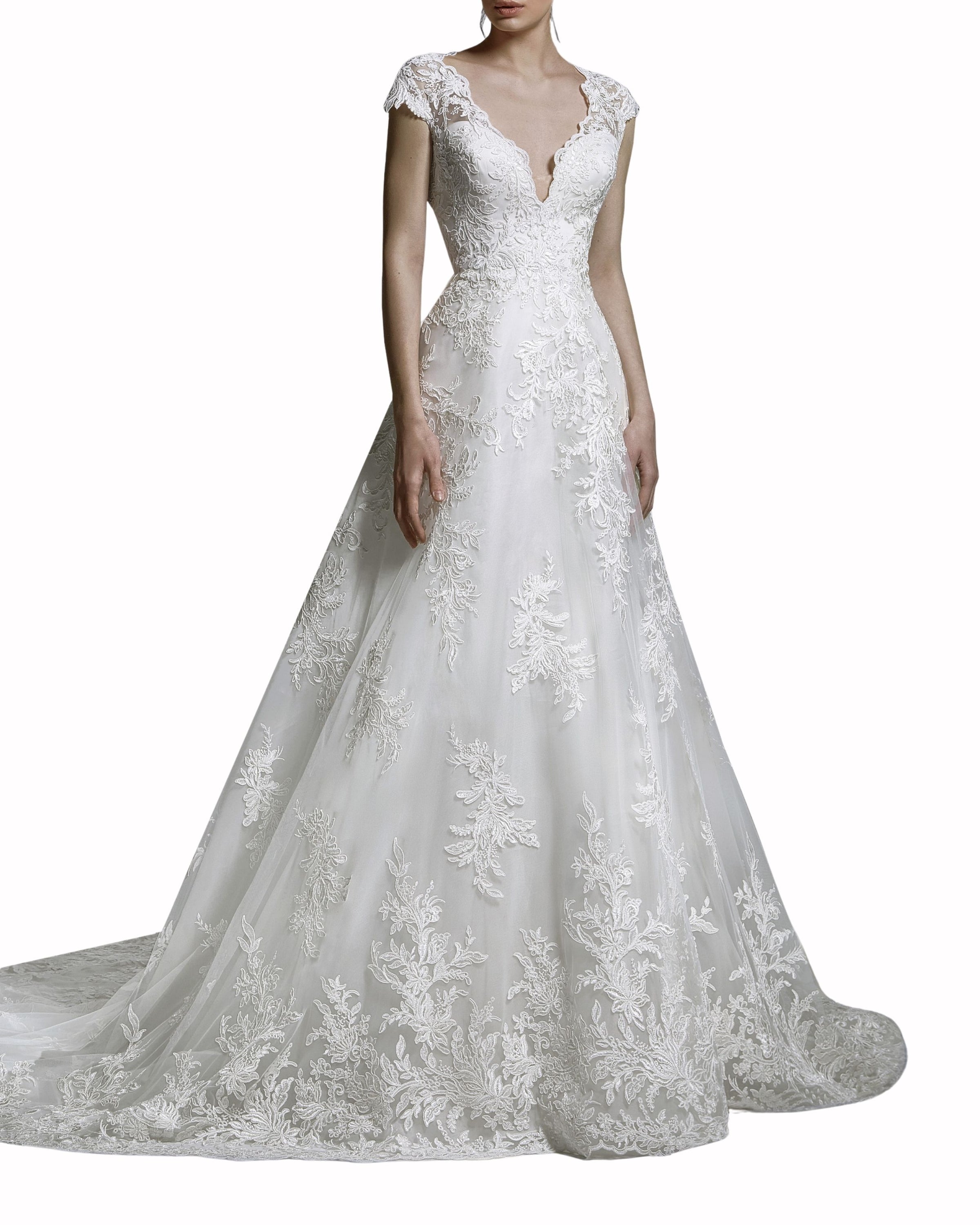 فستان غيبور بياقة على شكل V عميق