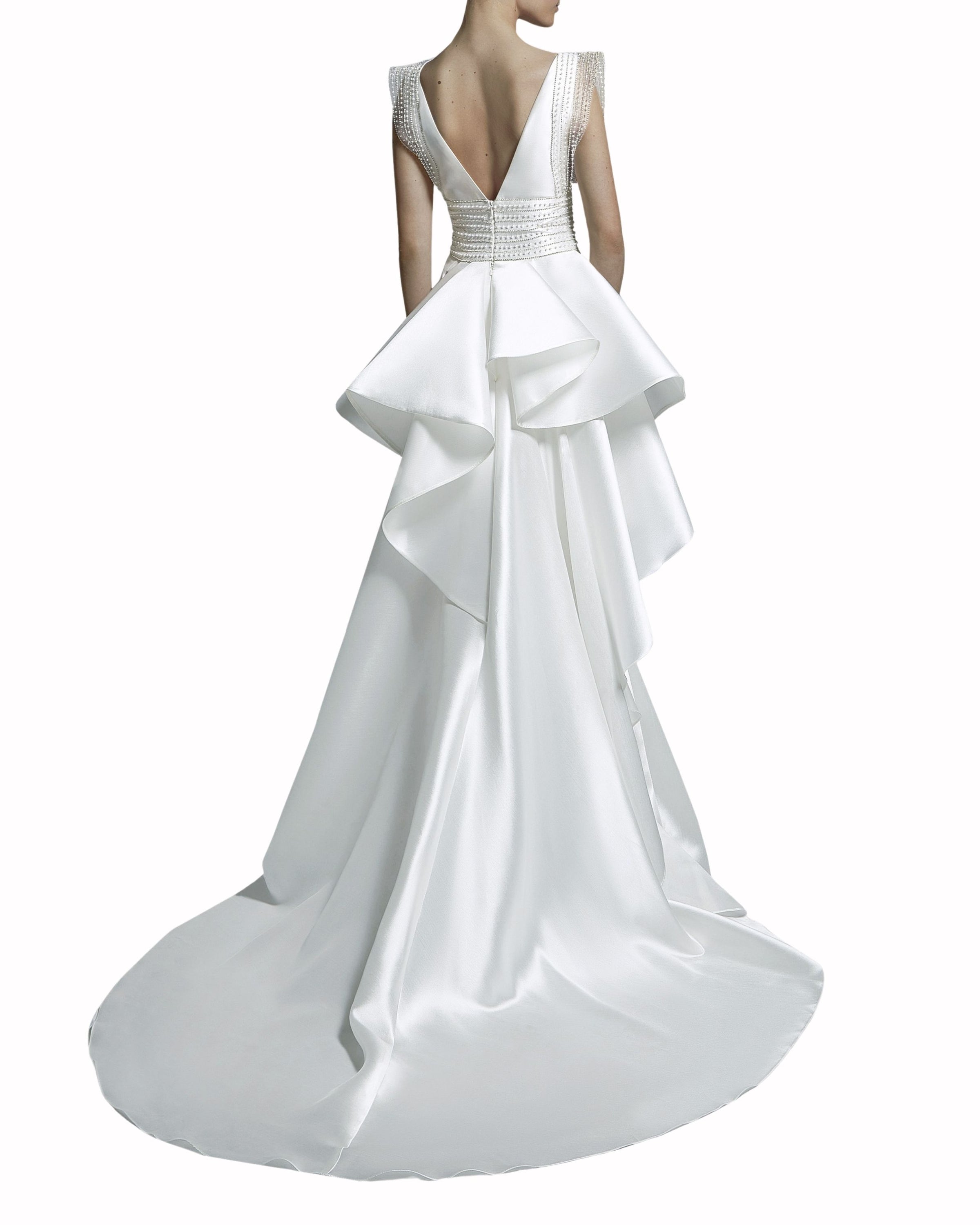 فستان بخصر مطرز