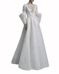 Bell Sleeves Bridal Dress