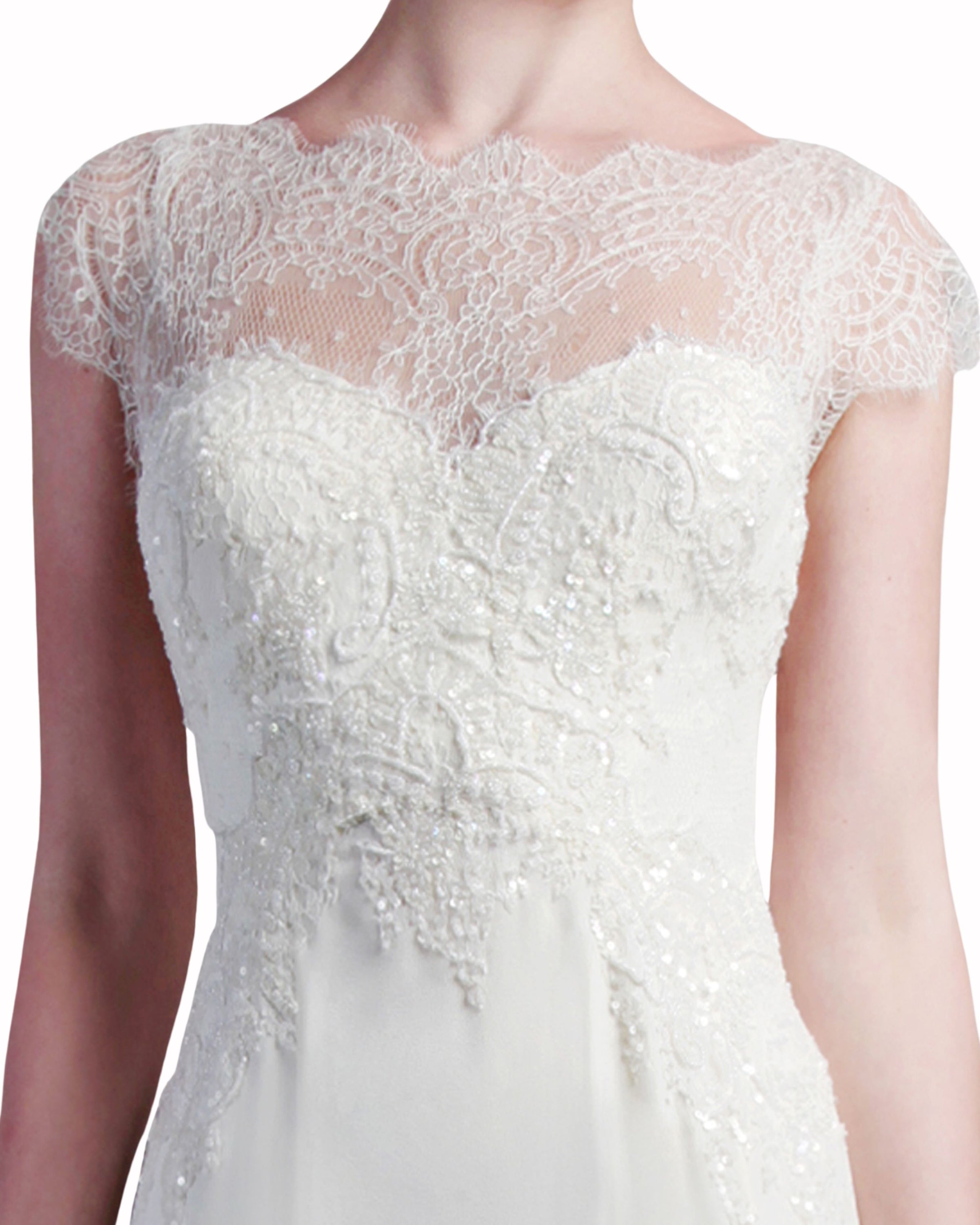 فستان طويل بتوب دانتيل