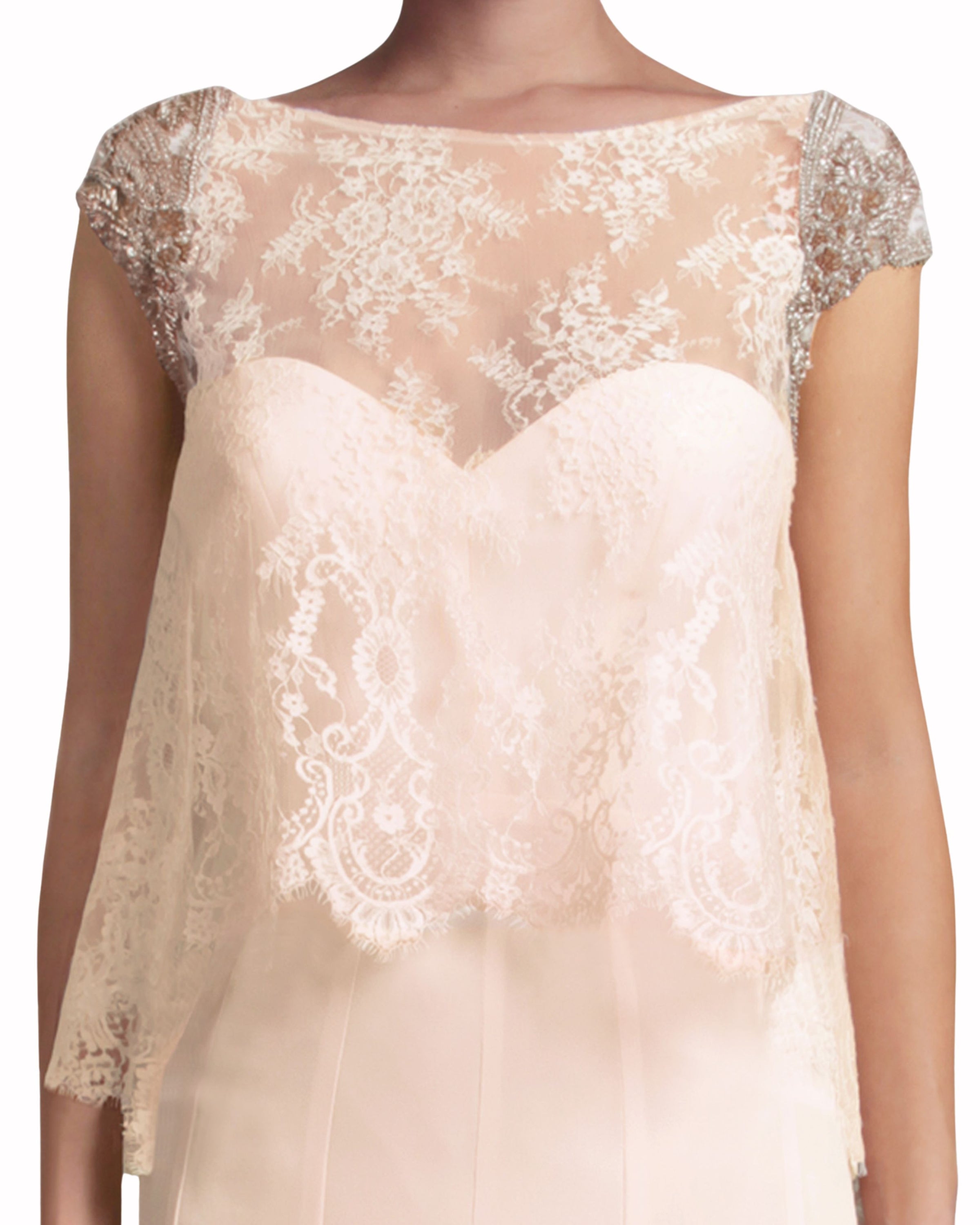 فستان بدون أكمام مع طبقة دانتيل