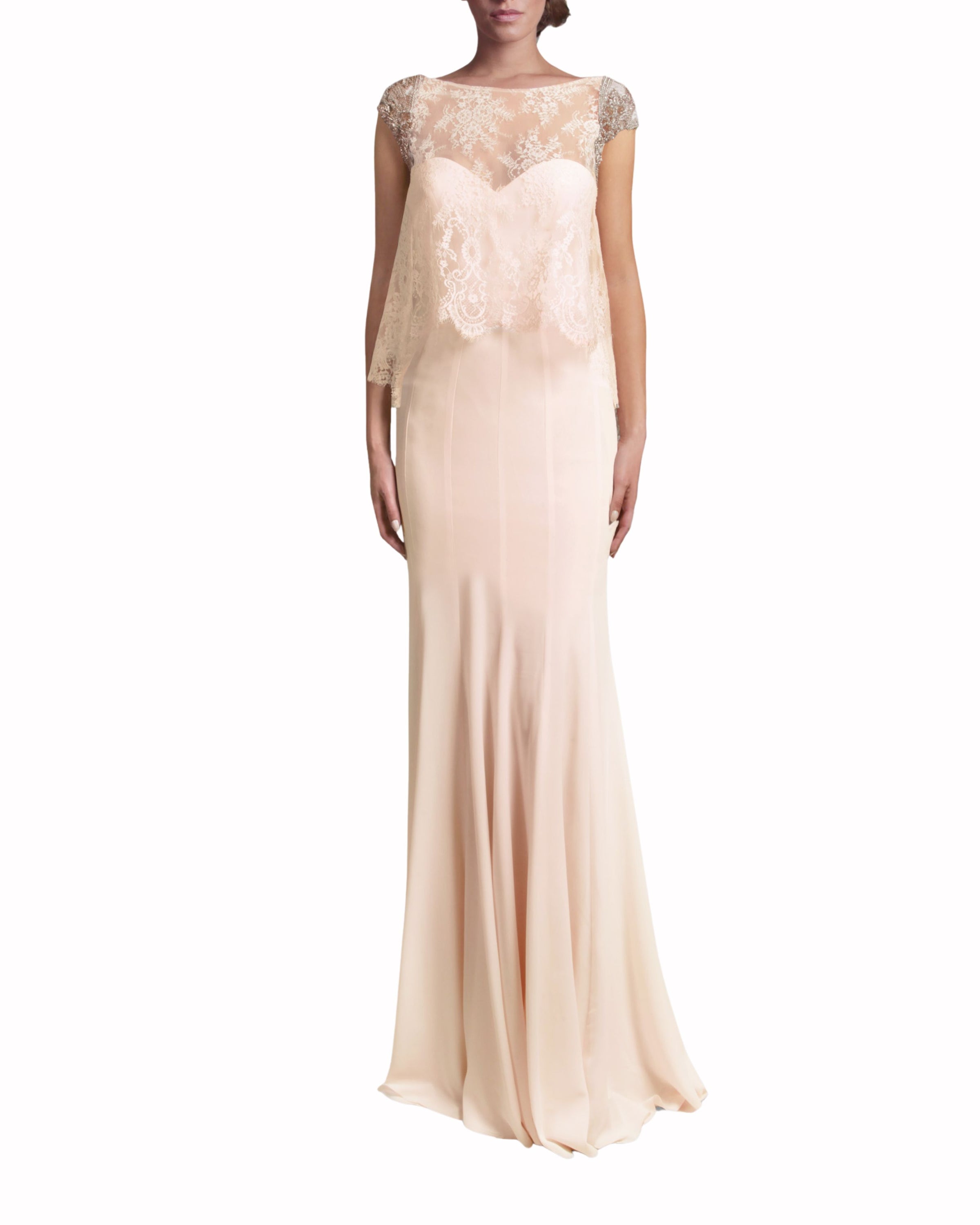 فستان بدون أكمام مع طبقة دانتيل