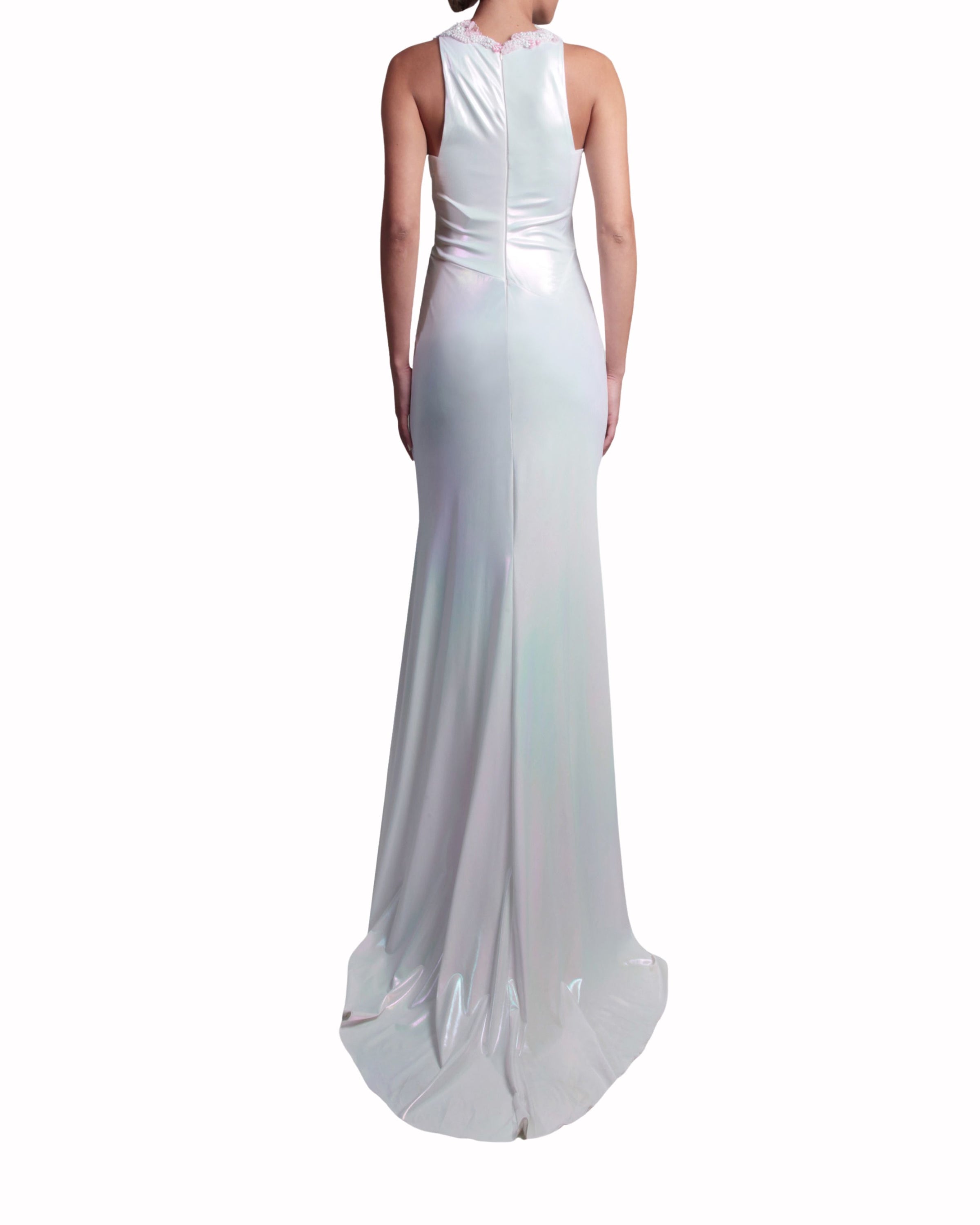 فستان ضيق مزين بالخرز