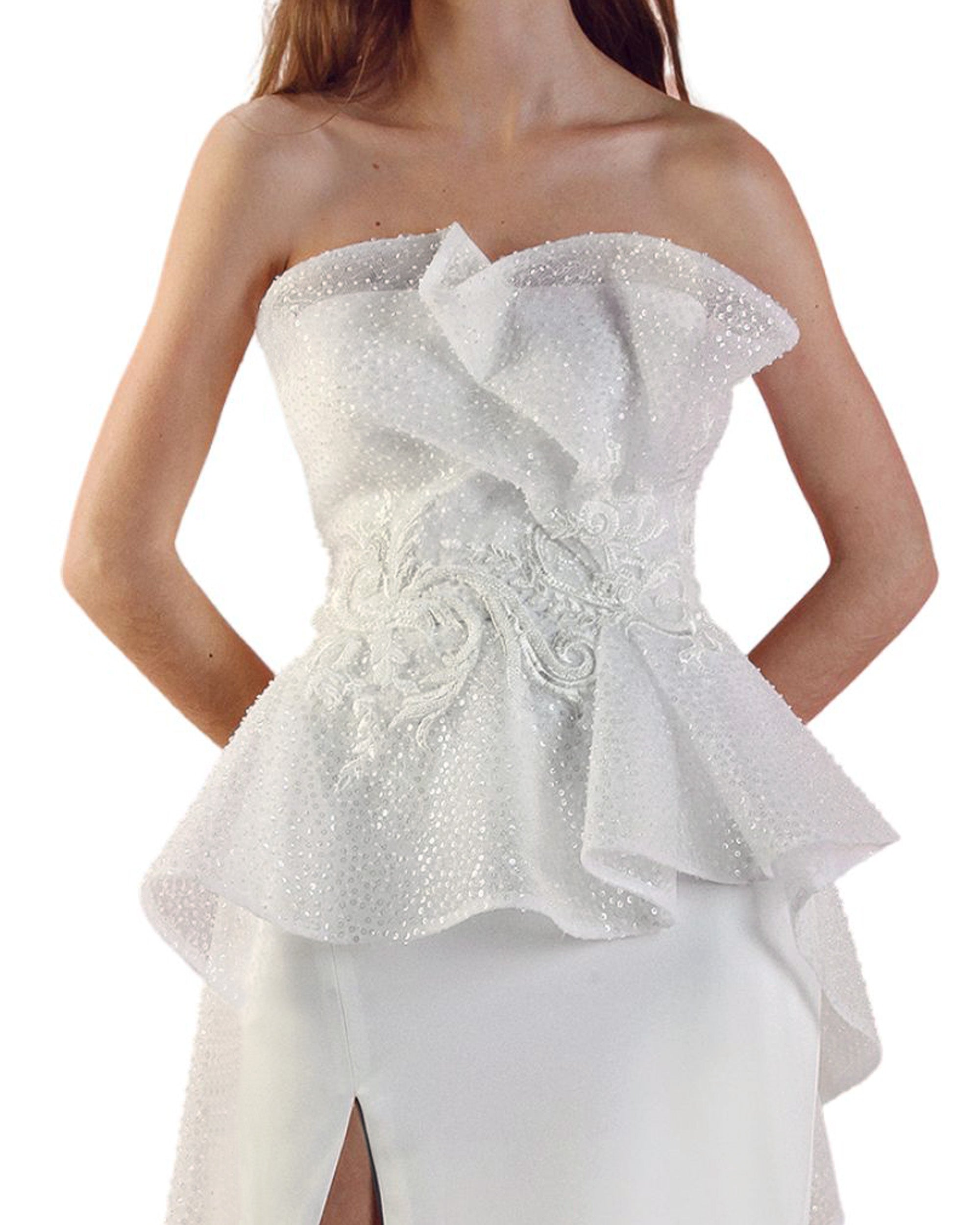 Strapless Draped Gown