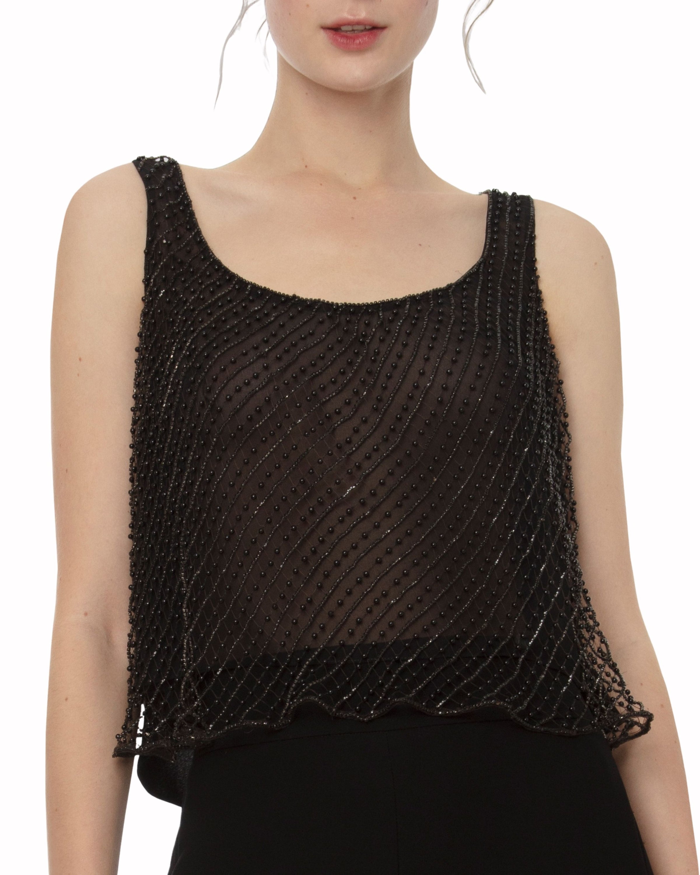 Beaded Loose-Cut Top