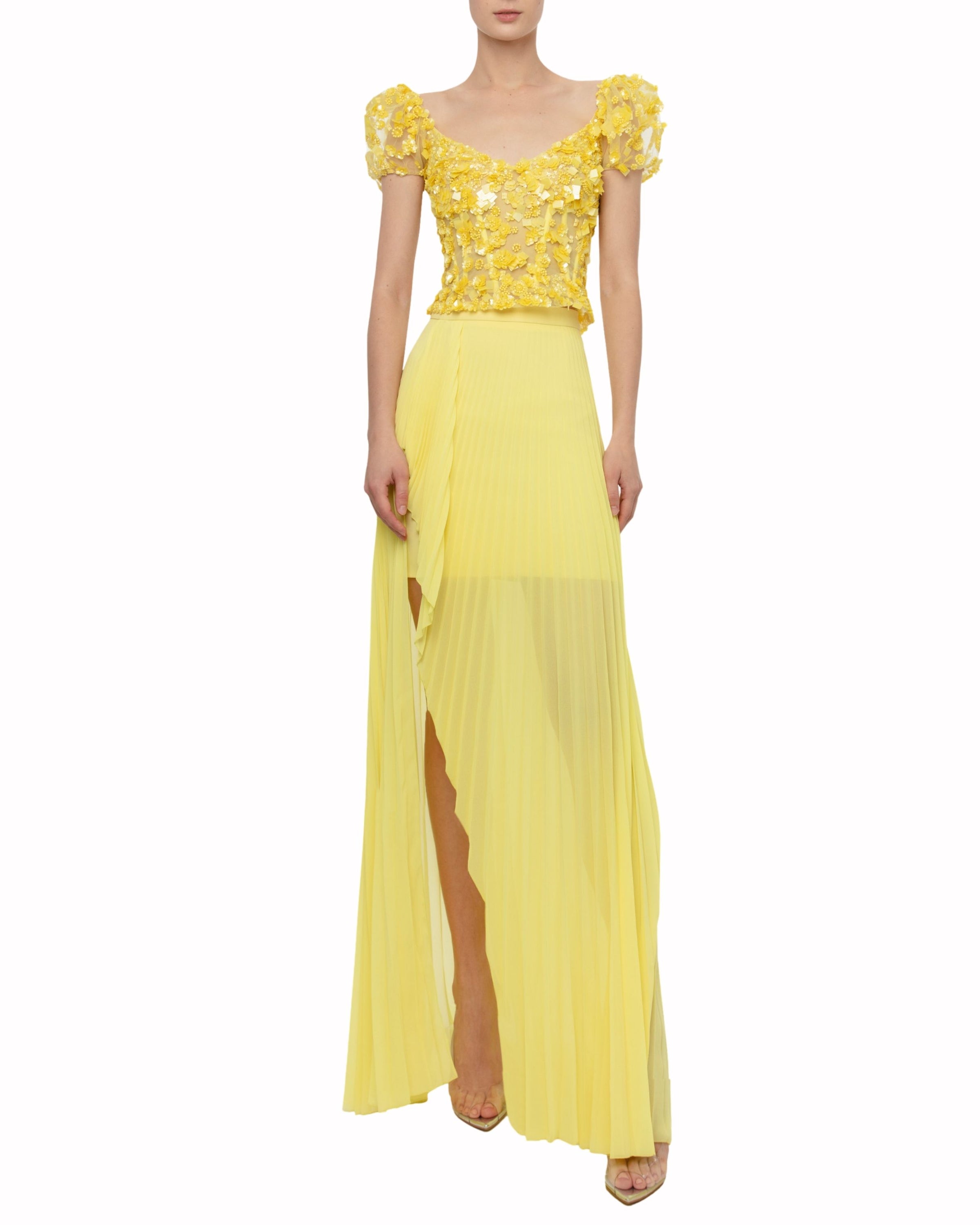 تنورة موسلين بكسرات