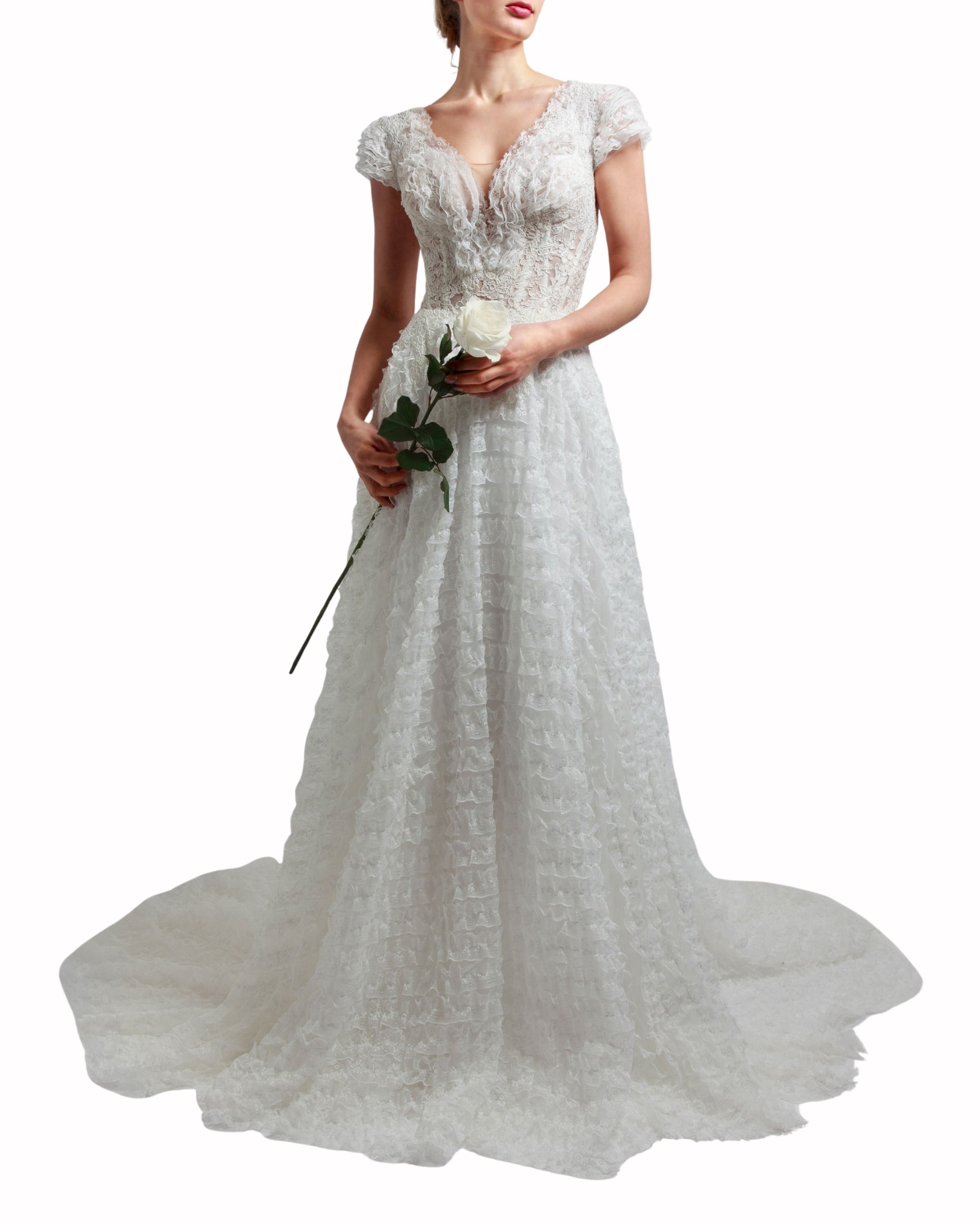 فستان بأشرطة دانتيل