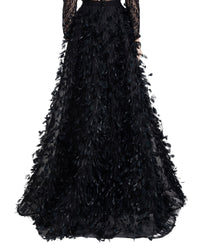 Feather Black Skirt