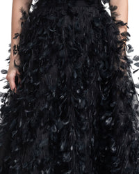 Feather Black Skirt