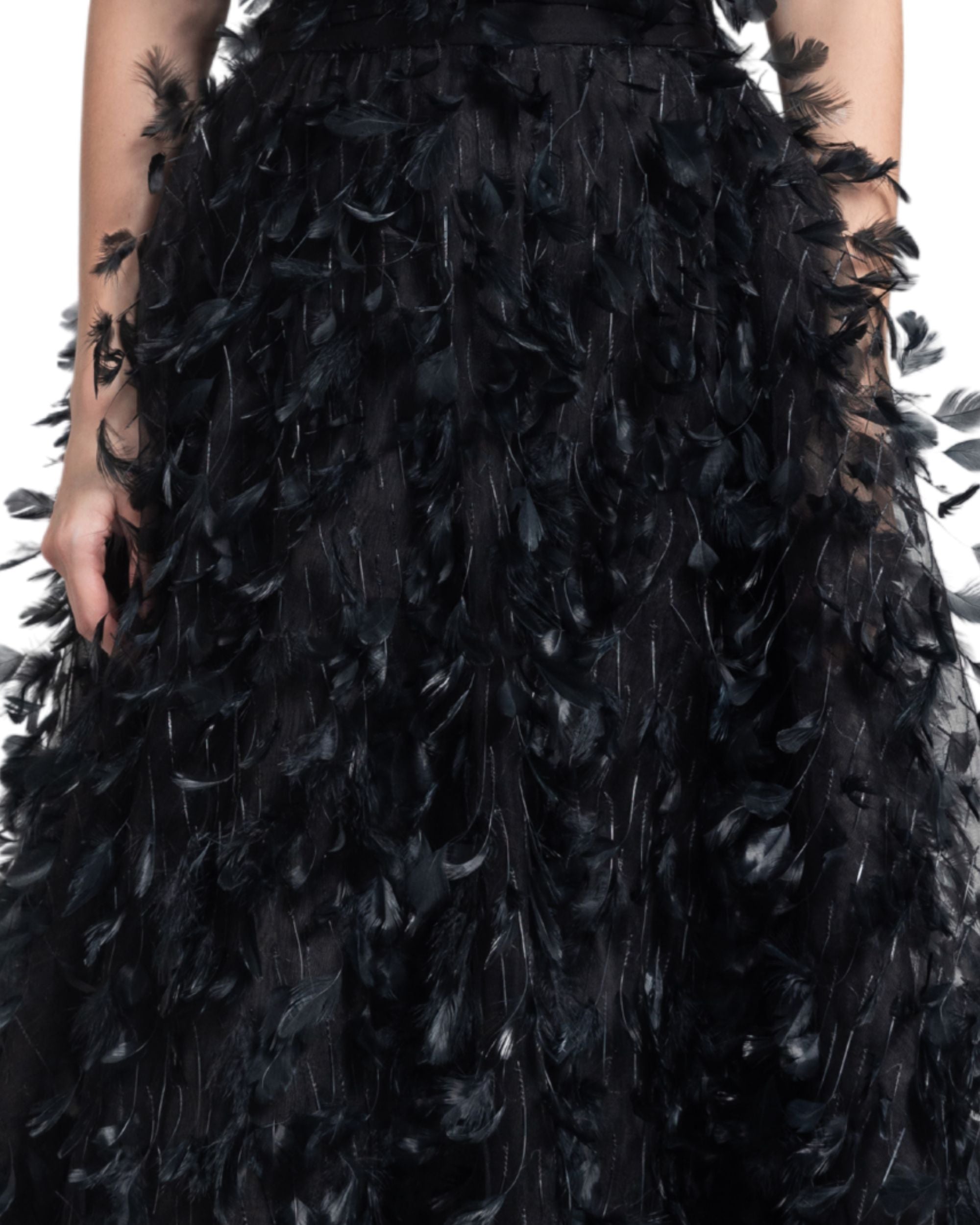 Feather Black Skirt