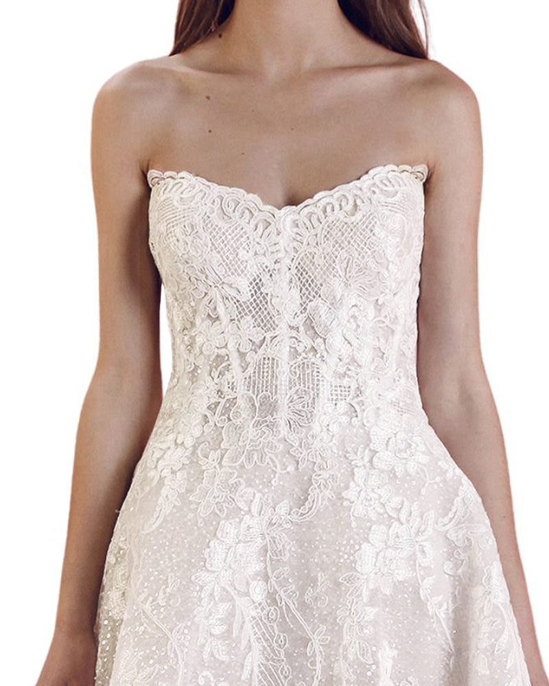 Strapless Lace Gown