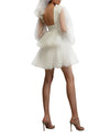 Dress with Dotted Tulle Sleeves