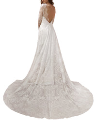 Lace Long-Sleeves Gown