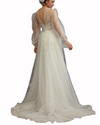 Dotted Tulle Flared Gown
