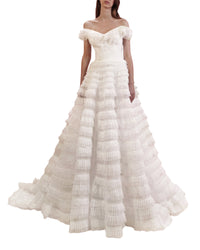 Ruffled Layered Gown