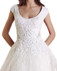 Beaded Round Neck Gown