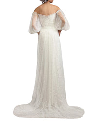 Beaded Off-Shoulder Gown