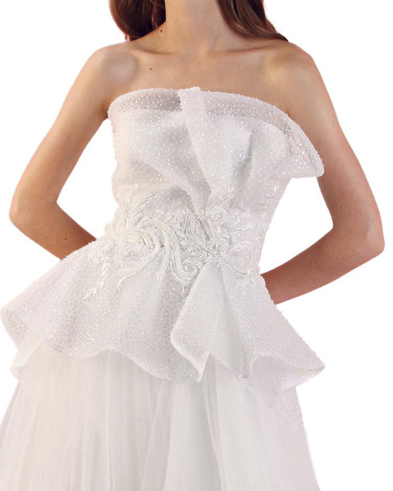 Strapless Beaded Gown