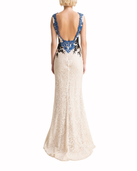 V-Neck Lace-Embroidered Dress