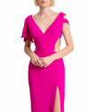 Asymmetrical Crepe Long Dress