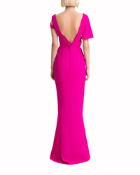 Asymmetrical Crepe Long Dress