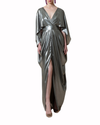 Cape-Like Long Draped Olive Dress