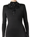 Beaded High-Neck Short Dress