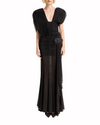 Padded Shoulders Long Dress