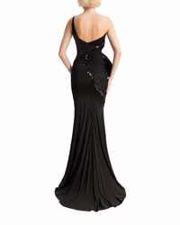 Ruffled Side Long Dress