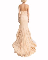 Strapless Embroidered Lace Dress