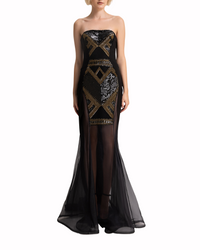 Strapless Beaded Dress