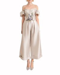 Off-Shoulder Top with Wide-Leg Pant