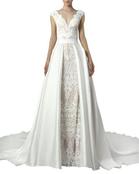 Guipure And Piqué Gown