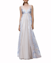 Blue Embroidered Tulle Dress