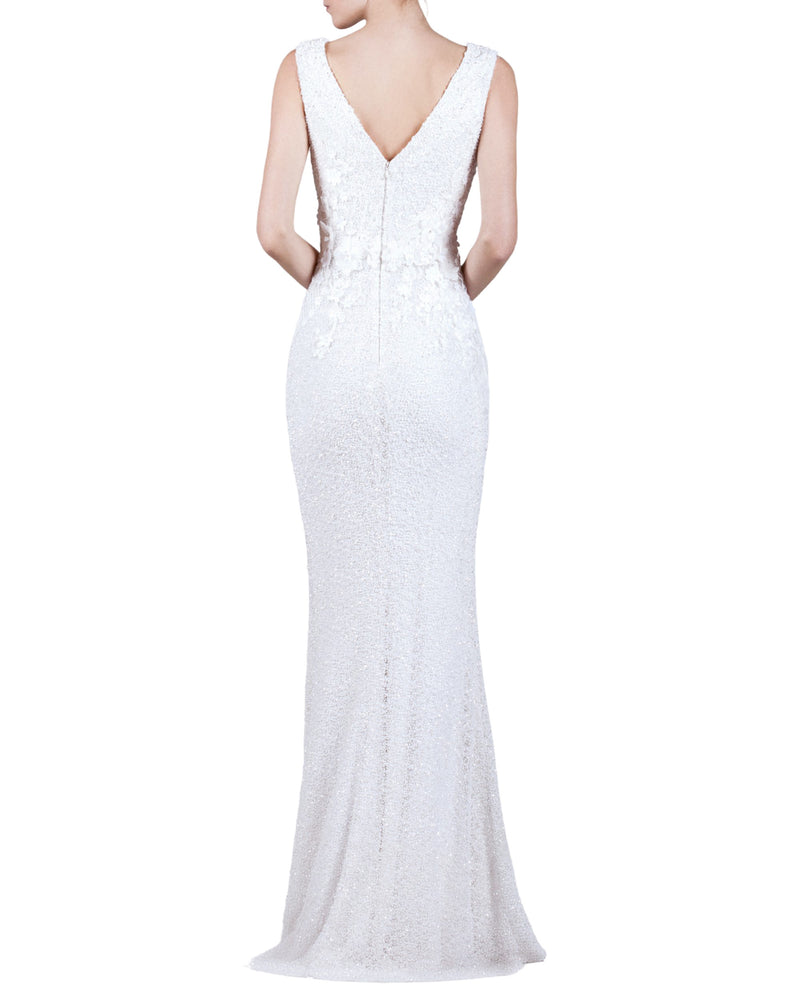 Plunging V-Neckline Gown