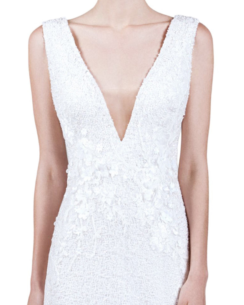 Plunging V-Neckline Gown