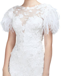 Feather Embellished Gown