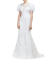 Feather Embellished Gown