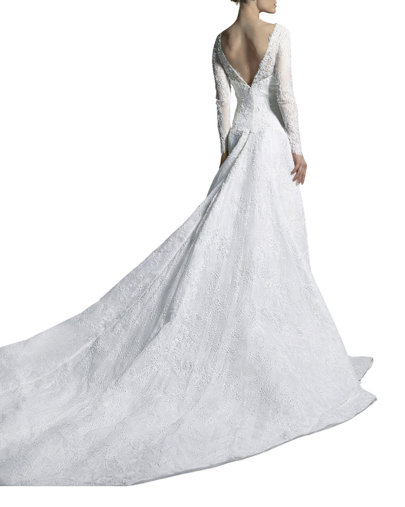 Sheer Long Sleeves Gown