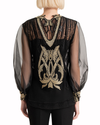 Organza Puffed Sleeves Top