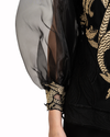 Organza Puffed Sleeves Top