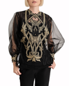 Organza Puffed Sleeves Top
