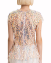 Sequined Top with Feathers