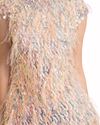 Sequined Top with Feathers