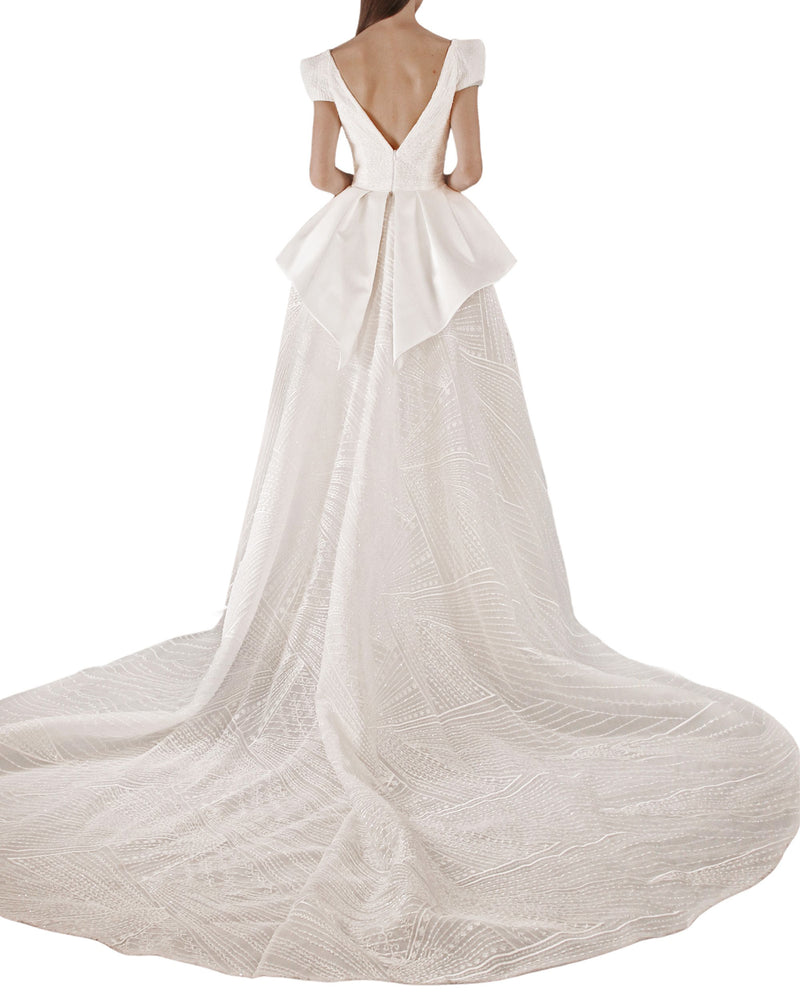 Deep V-Neckline Gown