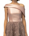 Bi-Fabric Asymmetrical Long Dress
