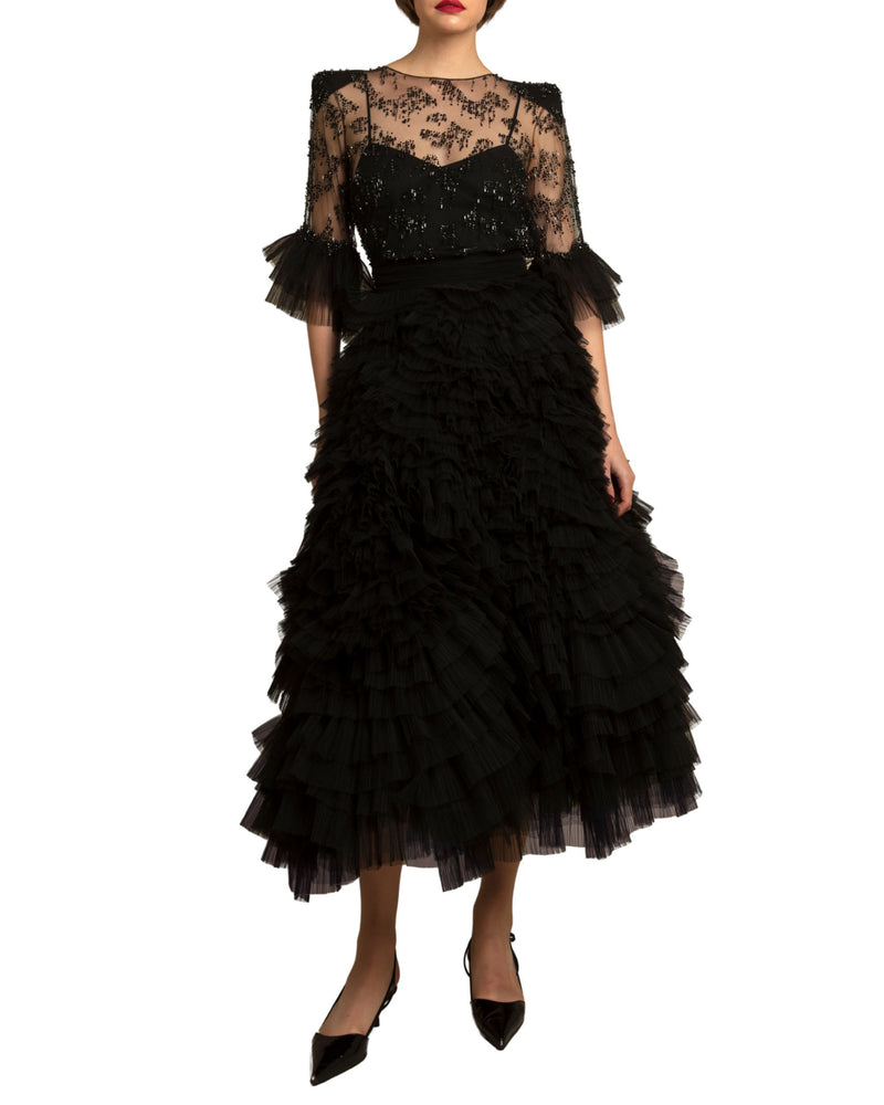 Fully Beaded Ruffled Top